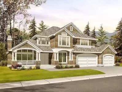 Shingles and Columns Provide Classic Facade