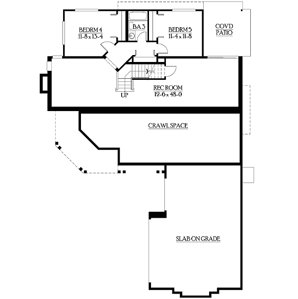 Plan 23108JD: Stone and Shingle Exterior Adds Warmth - Floor Plan - Basement - Craftsman, Northwest