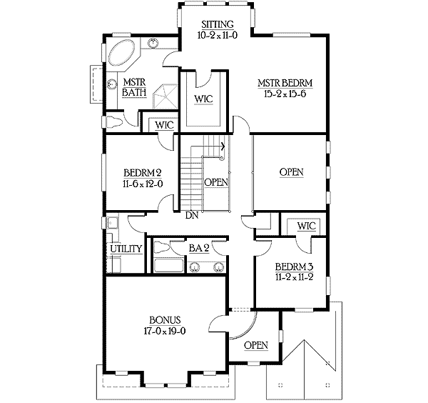 Plan 23111JD: Unique Tower Floods Foyer with Light - Floor Plan - 2nd Floor - Craftsman, Northwest
