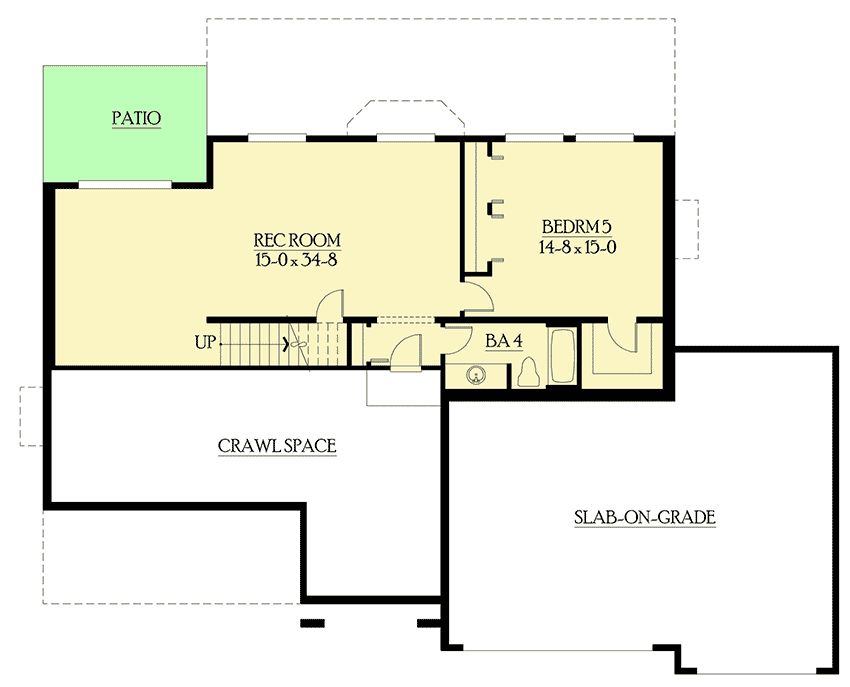 Plan 23121JD: Inviting Columned Entry Porch - Floor Plan - Lower Level - Craftsman, New American, Northwest