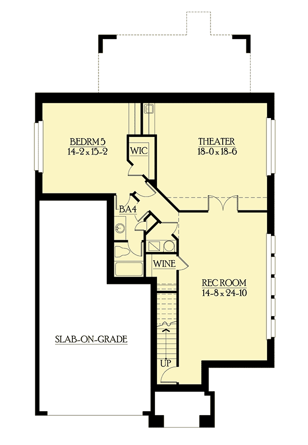 Plan 23127JD: Full Finished Basement with Home Theatre - Floor Plan - Lower Level - Craftsman, Northwest