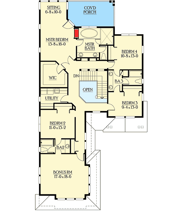 Plan 23130JD: Covered BBQ Patio with Built-In Fireplace - Floor Plan - 2nd Floor - Craftsman, Northwest