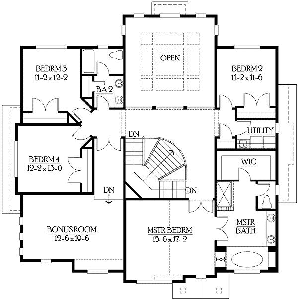 Plan 23134JD: Shingle Style House Plan with Side Entry Garage Perfect for Corner Lots - 3740 Sq Ft - Floor Plan - 2nd Floor - Craftsman, Northwest