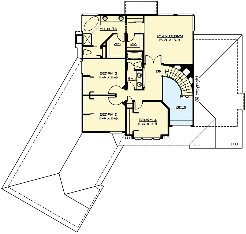 Plan 2314JD: Open Craftsman Floor Plan - Floor Plan - 2nd Floor - Craftsman, New American, Shingle