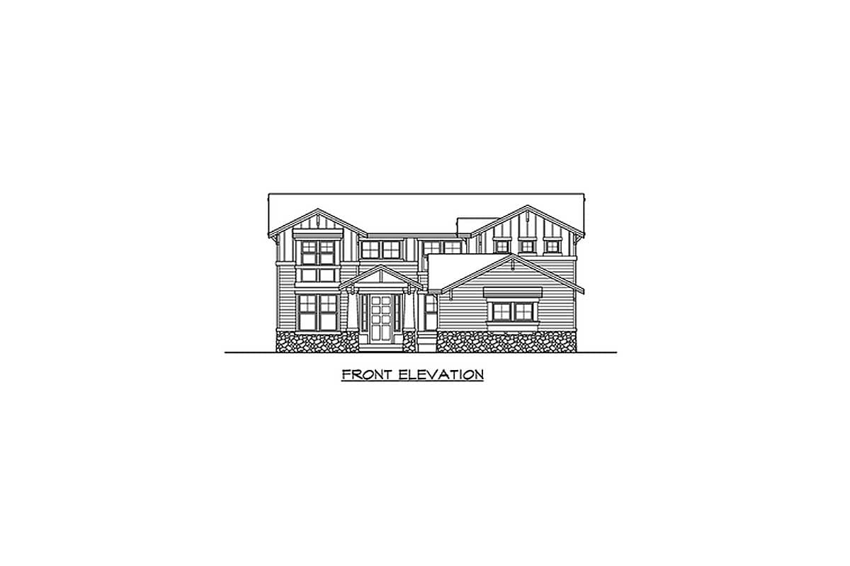 Plan 23142JD: 4-Bed Craftsman With 3-Car Courtyard-Entry Garage - Image #23 - Craftsman, New American, Northwest