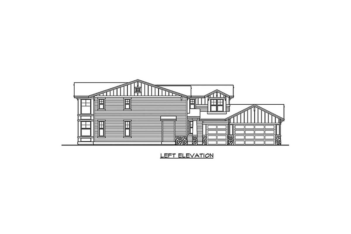 Plan 23142JD: 4-Bed Craftsman With 3-Car Courtyard-Entry Garage - Image #24 - Craftsman, New American, Northwest