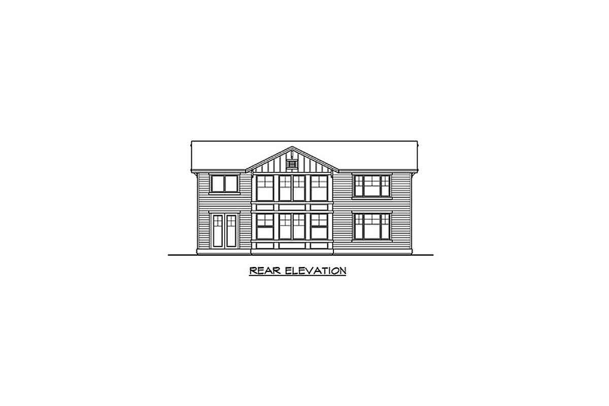 Plan 23142JD: 4-Bed Craftsman With 3-Car Courtyard-Entry Garage - Image #25 - Craftsman, New American, Northwest