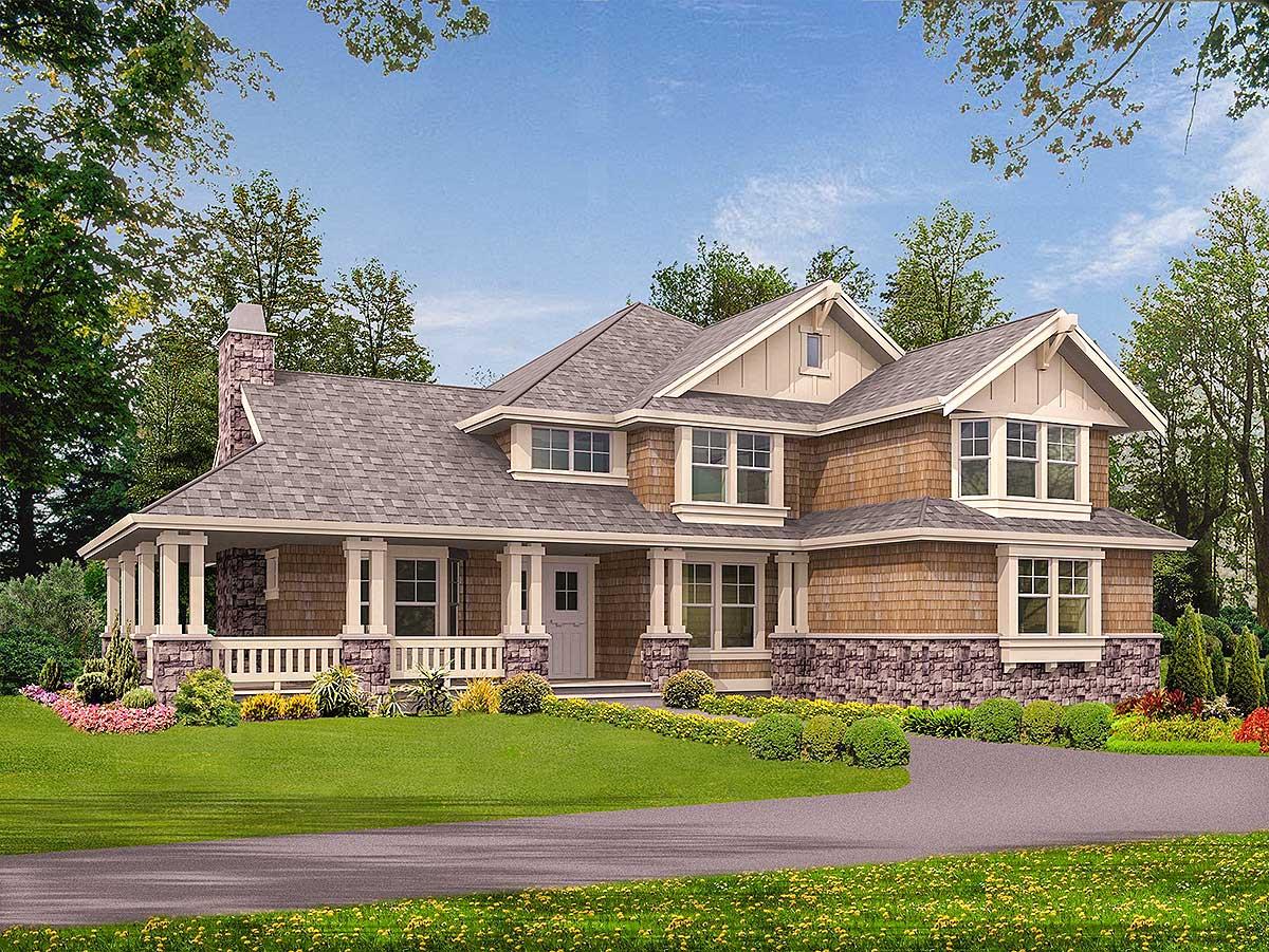 Plan 23152JD: Classic Newport-style House Plan with Corner Wrapping Porch - Image #25 - Craftsman, Northwest