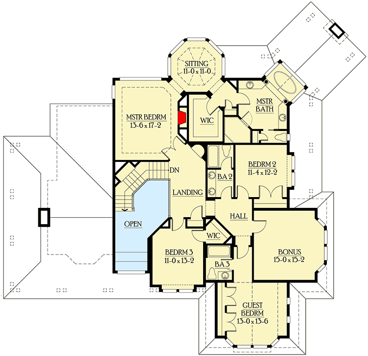 Plan 23152JD: Classic Newport-style House Plan with Corner Wrapping Porch - Floor Plan - 2nd Floor - Craftsman, Northwest