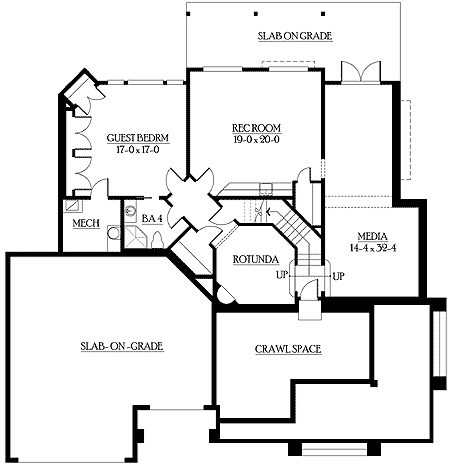 Plan 23171JD: Charming Victorian with Finished Basement - Floor Plan - Basement - Craftsman, Northwest, Victorian