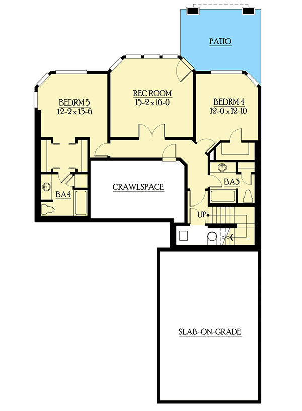 Plan 23178JD: Craftsman House Plan with 3-Level Living - Floor Plan - Lower Level - Craftsman, Northwest