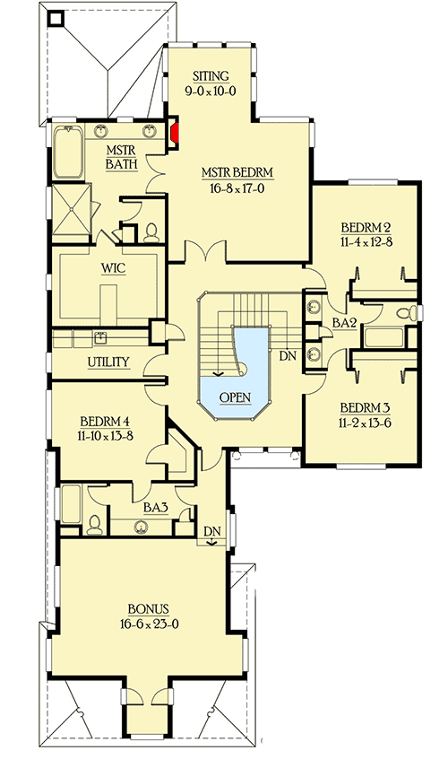 Plan 23179JD: Luxury Master Suite with Windowed Sitting Area - Floor Plan - 2nd Floor - Craftsman, Northwest