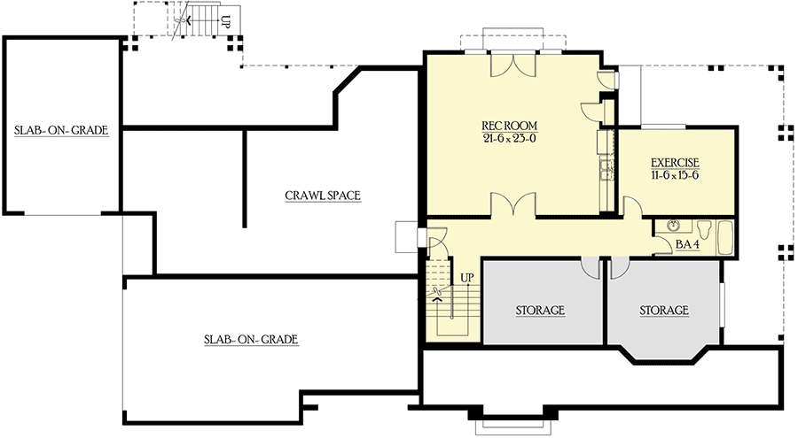 Plan 23180JD: Luxury Craftsman House Plan with Options - Floor Plan - Lower Level - Country, Craftsman, Northwest