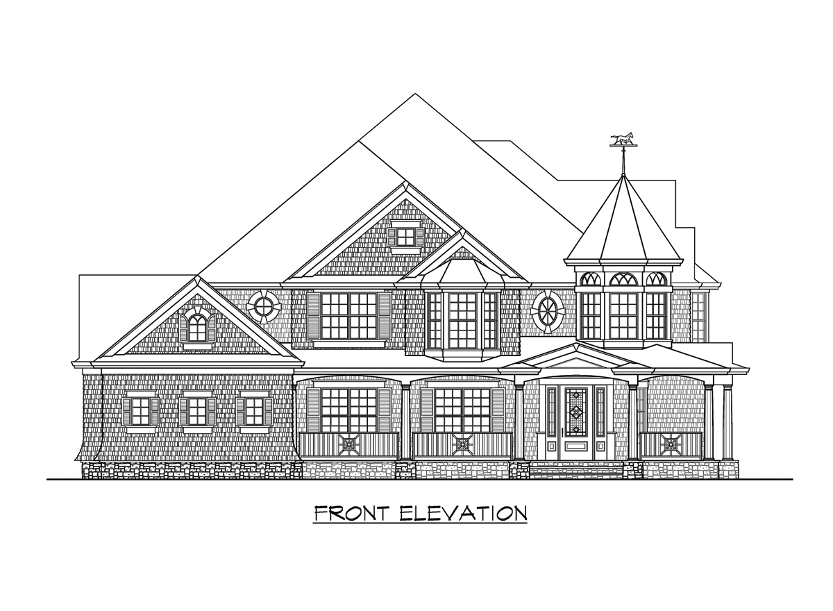 Plan 23187JD: Shingle-style House Plan with Spacious Covered Outdoor Living with Fireplace - Image #11 - Northwest, Victorian