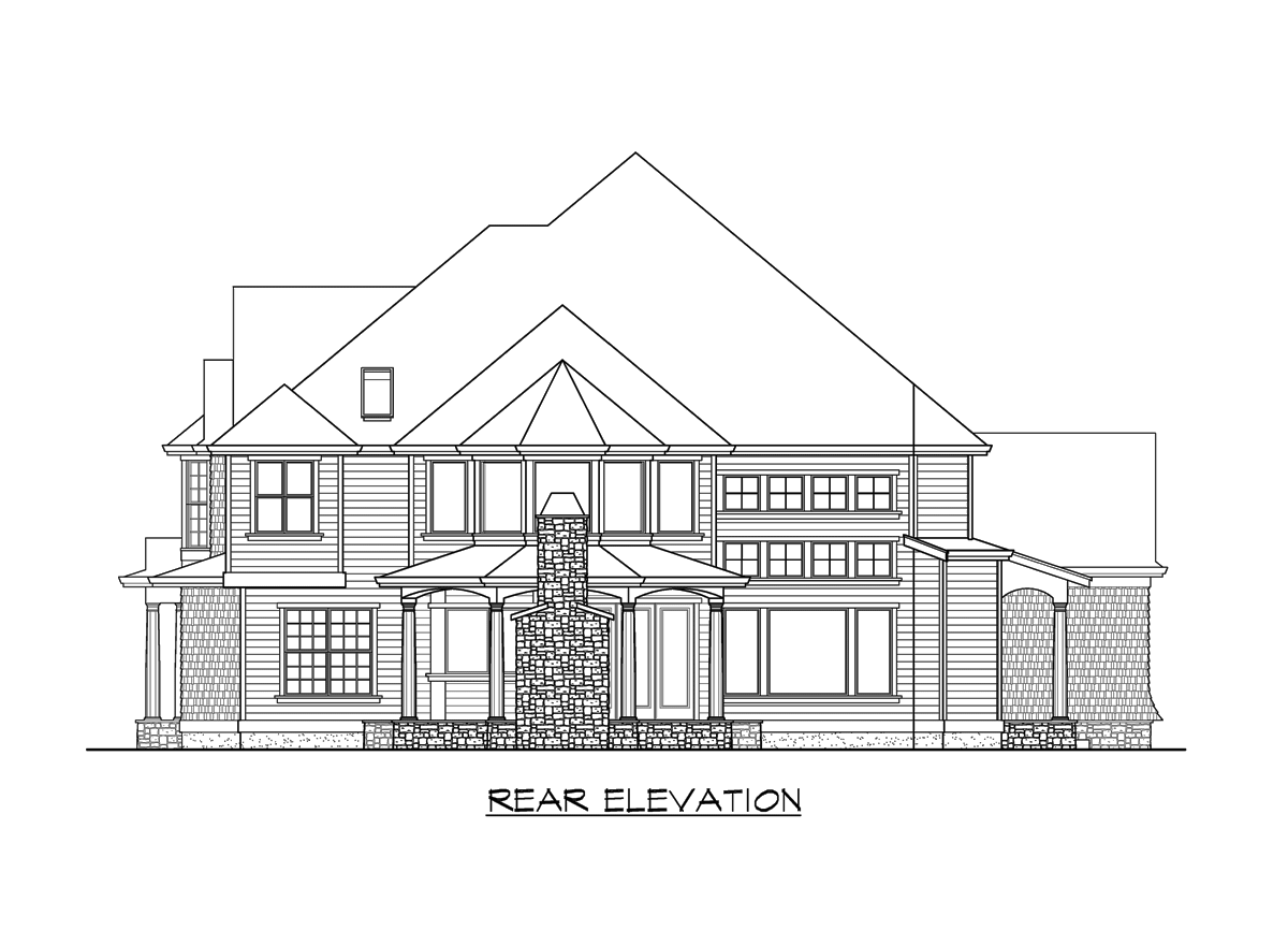 Plan 23187JD: Shingle-style House Plan with Spacious Covered Outdoor Living with Fireplace - Image #13 - Northwest, Victorian