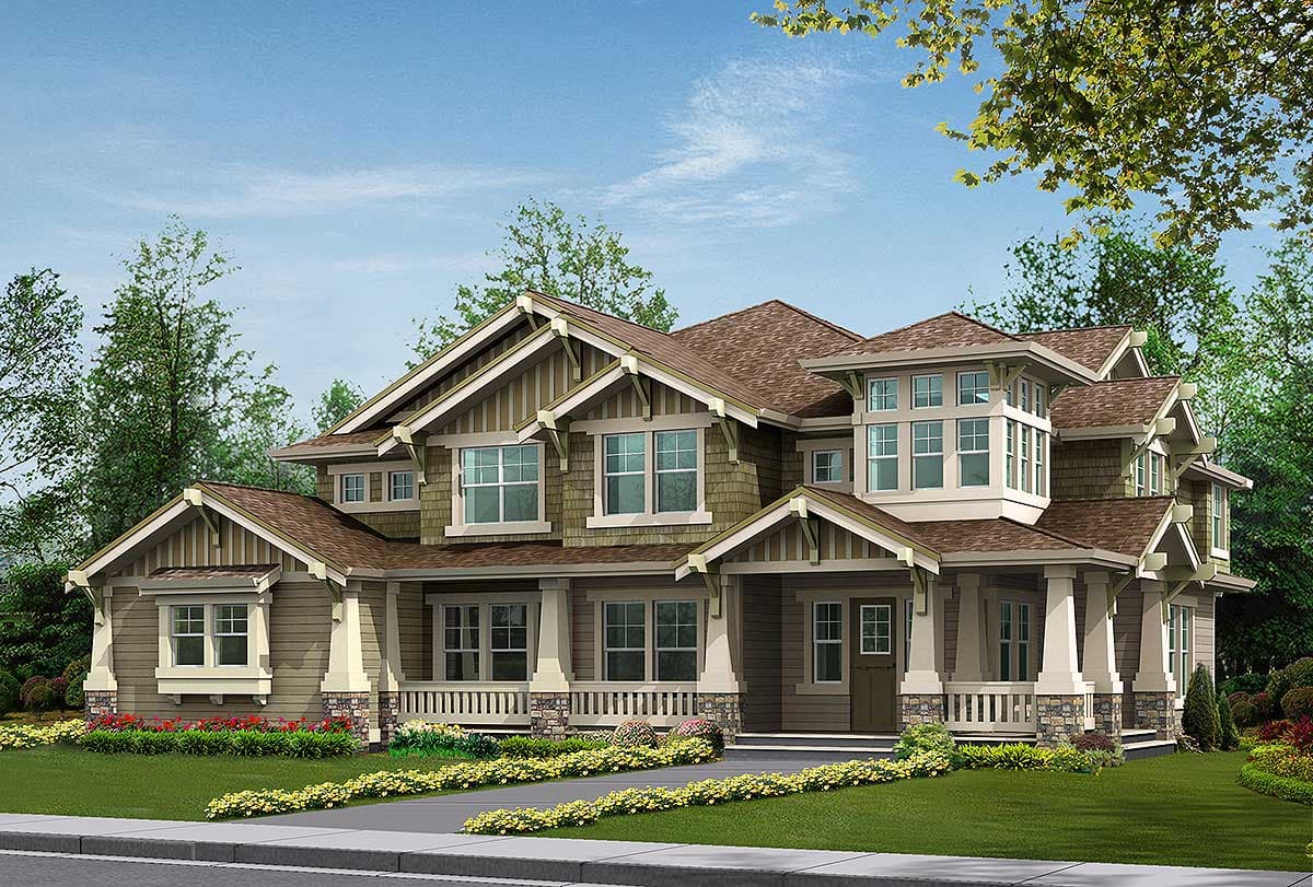 Plan 23188JD: Substantial Columns and Trim Create Bold Facade - Image #43 - Craftsman, Northwest