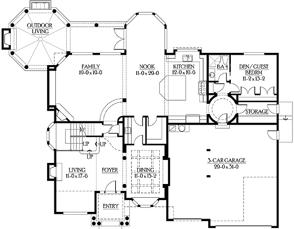 Plan 23192JD: Charming Gazebo with Fireplace - Floor Plan - Main Level - Craftsman, Northwest