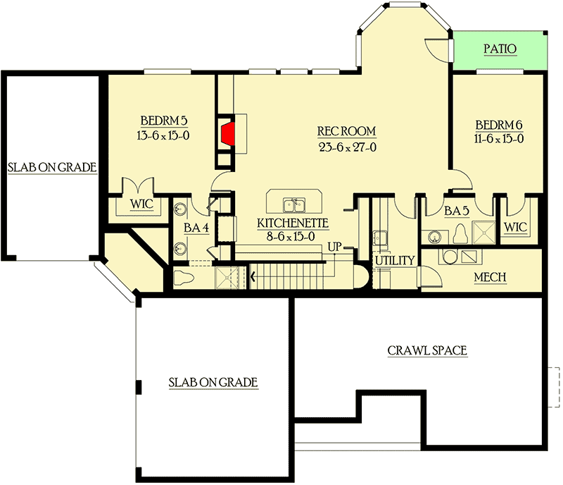 Plan 23197JD: Finished Basement Doubles as In Law Suite - Floor Plan - Lower Level - Craftsman, Northwest