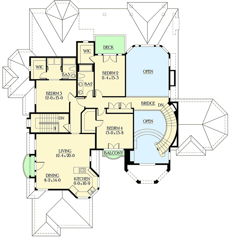 Plan 23200JD: Elegant Home Plan with In-Law Suite - Floor Plan - 2nd Floor - European, Northwest