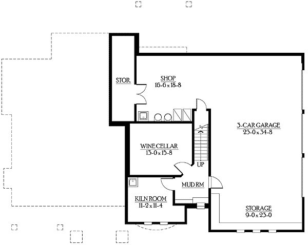 Plan 23205JD: Central Kitchen is Heart of Open Floor Plan - Floor Plan - Basement - European, Northwest
