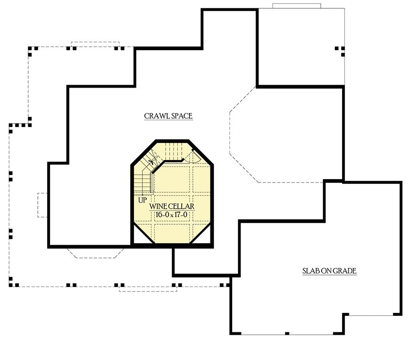Plan 23206JD: Sunken Family Room Defined by Columns - Floor Plan - Lower Level - Country, Craftsman, Northwest