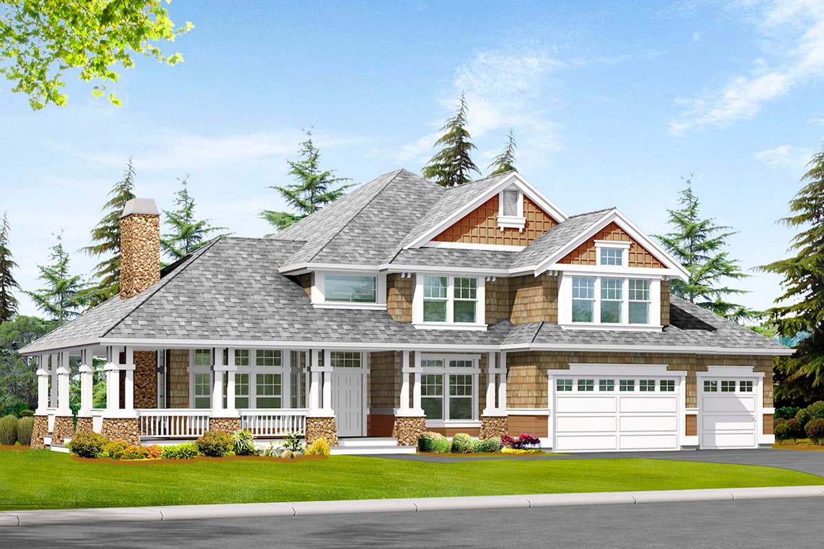 Plan 23206JD: Sunken Family Room Defined by Columns - Image #24 - Country, Craftsman, Northwest