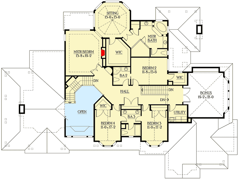 Plan 23216JD: Luxury Master Suite and Recreation Level - Floor Plan - 2nd Floor - Craftsman, Northwest