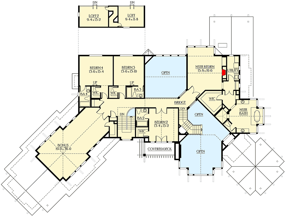 Plan 23217JD: Hidden Lofts over Children's Bedrooms - Floor Plan - 2nd Floor - Craftsman, Northwest