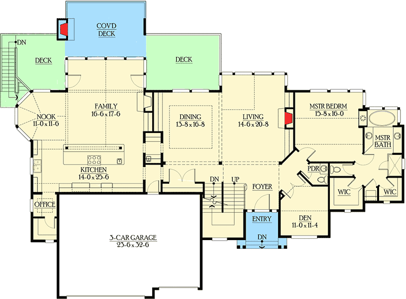 Plan 23228JD: Perfect Floor Plan for Lots of Entertaining - Floor Plan - Main Level - Craftsman, Northwest