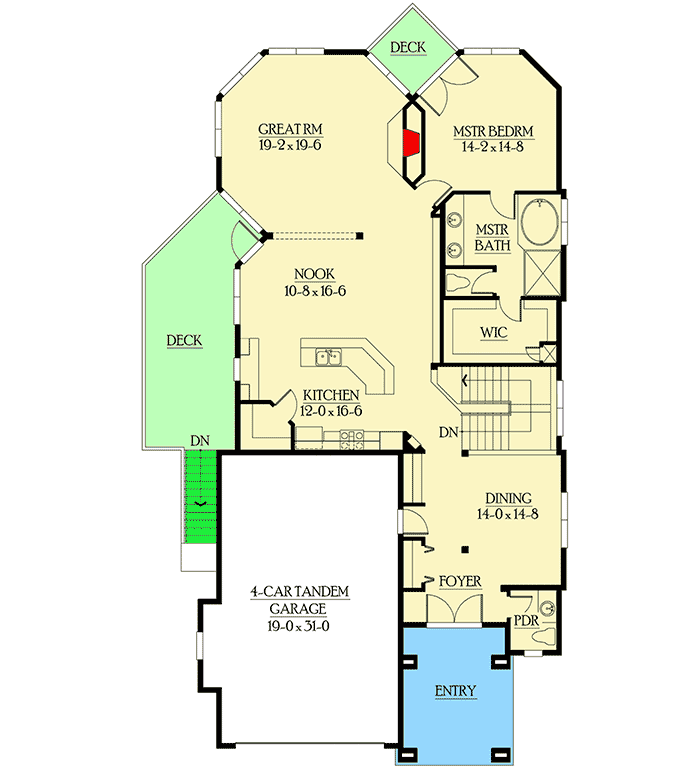 Plan 23240JD: Modern Twist on Prairie Style Home - Floor Plan - Basement - Craftsman, Northwest, Prairie