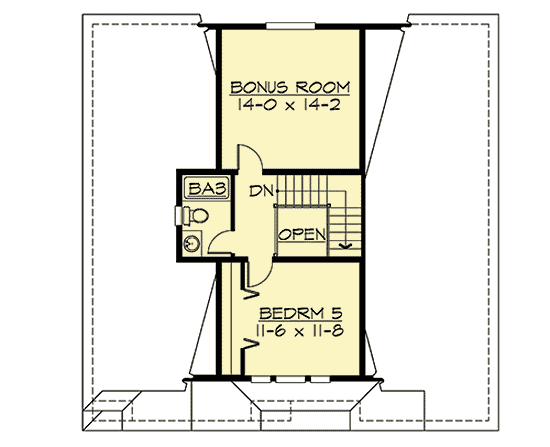 Plan 23251JD: 3-Story Craftsman Home Plan with a 2-Car Garage - Floor Plan - Third Floor - Craftsman, Northwest