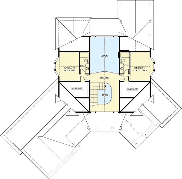 Plan 23253JD: Dramatic Craftsman Home Plan - Floor Plan - 2nd Floor - Craftsman, Northwest, Vacation