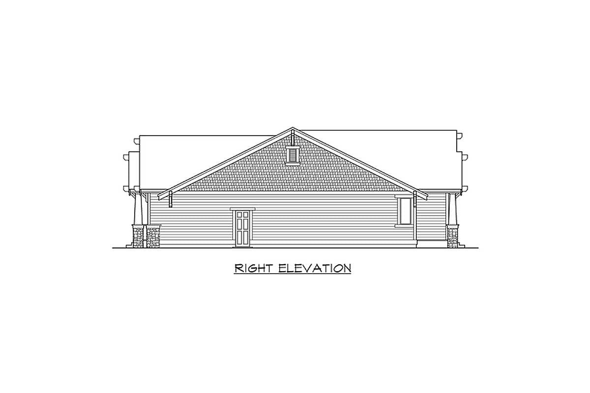 Plan 23259JD: Simple Craftsman Cottage with Options - 1488 Sq Ft - Image #6 - Cottage, Craftsman