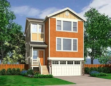 Narrow House Plan with 3-levels of Living Space