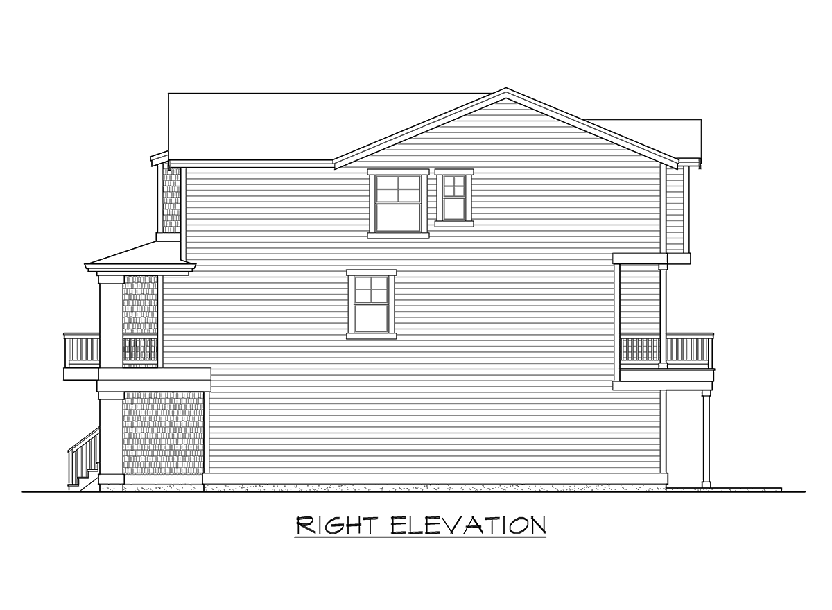 Plan 23270JD: Narrow Craftsman with Drive-Under Garage - Image #6 - Craftsman, Northwest