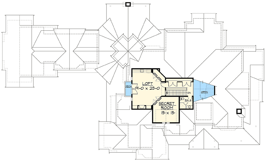 Plan 23290JD: Craftsman Masterpiece with Studio - Floor Plan - 3rd Floor - Craftsman, Northwest, Shingle