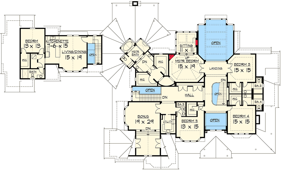 Plan 23291JD: Luxury Craftsman Home Plan - Floor Plan - 2nd Floor - Craftsman, Northwest