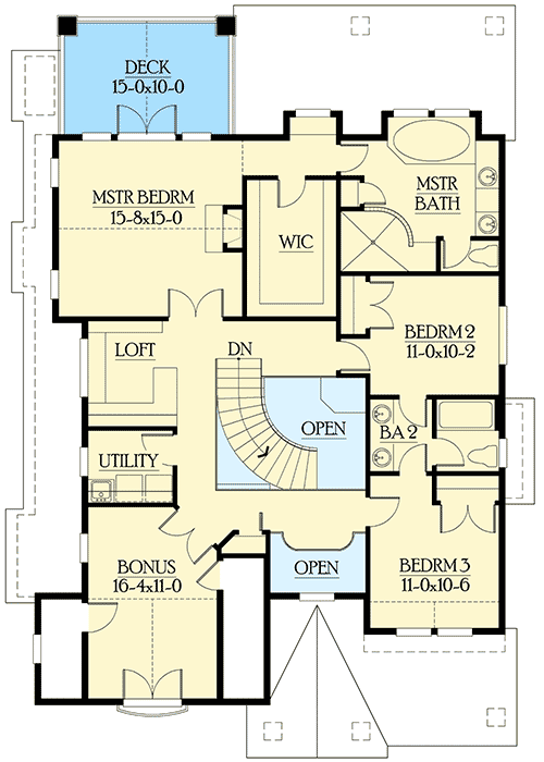 Plan 23302JD: Craftsman Bungalow with Options - Floor Plan - 2nd Floor - Craftsman, New American, Northwest, Traditional