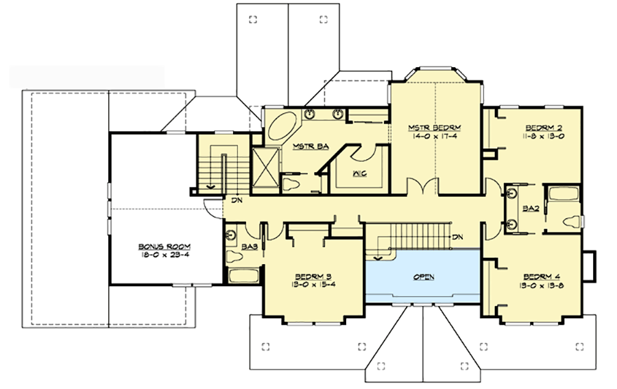 Plan 23310JD: Craftsman Home Plan with Sturdy Covered Entry - Floor Plan - 2nd Floor - Craftsman, New American, Northwest