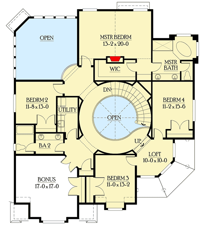 Plan 23344JD: Beautiful 4 Bed Shingle Style House Plan - Floor Plan - 2nd Floor - Craftsman, Northwest, Shingle