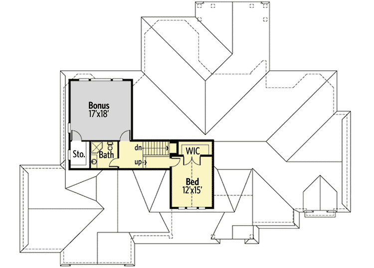 Plan 23370JD: Craftsman Home Plan with Angled Master Suite with Private Deck - Floor Plan - 2nd Floor - Craftsman, Northwest