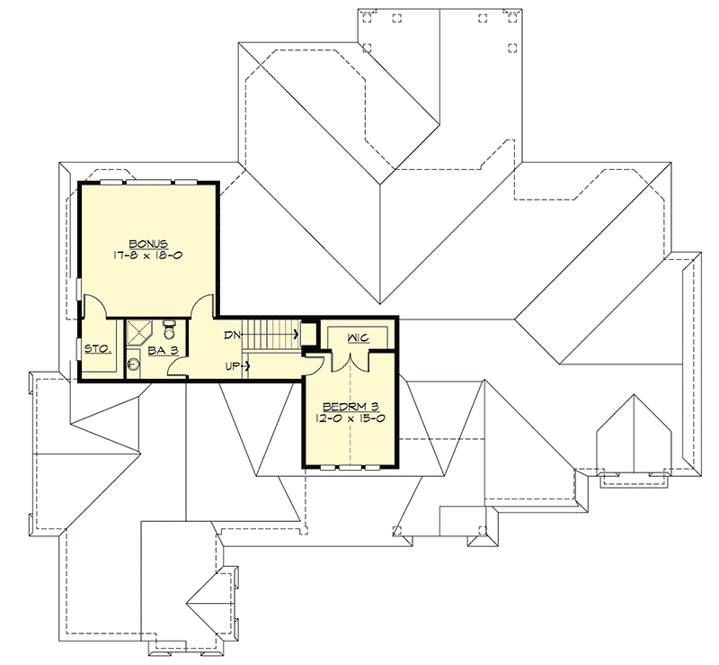 Plan 23371JD: Craftsman House Plan with Angled Master Suite with Private Deck - 4105 Sq Ft - Floor Plan - 2nd Floor - Country, Craftsman, Mountain, Northwest, Ranch, Rustic