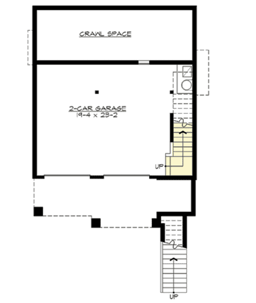 Plan 23372JD: 3 Bed House Plan For Front Sloping Lot - Floor Plan - Lower Level - Craftsman, Northwest