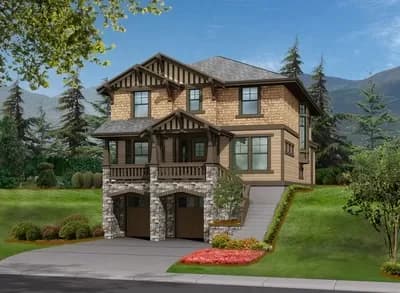 3 Bed House Plan For Front Sloping Lot