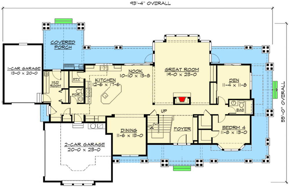 Plan 23374JD: Craftsman Luxury on a Budget - Floor Plan - Main Level - Craftsman, Northwest, Shingle