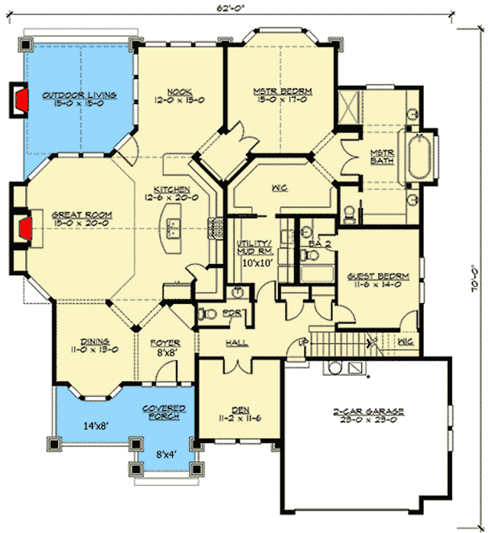 Plan 23383JD: Rambler in Multiple Versions - Floor Plan - Main Level - Craftsman, Northwest