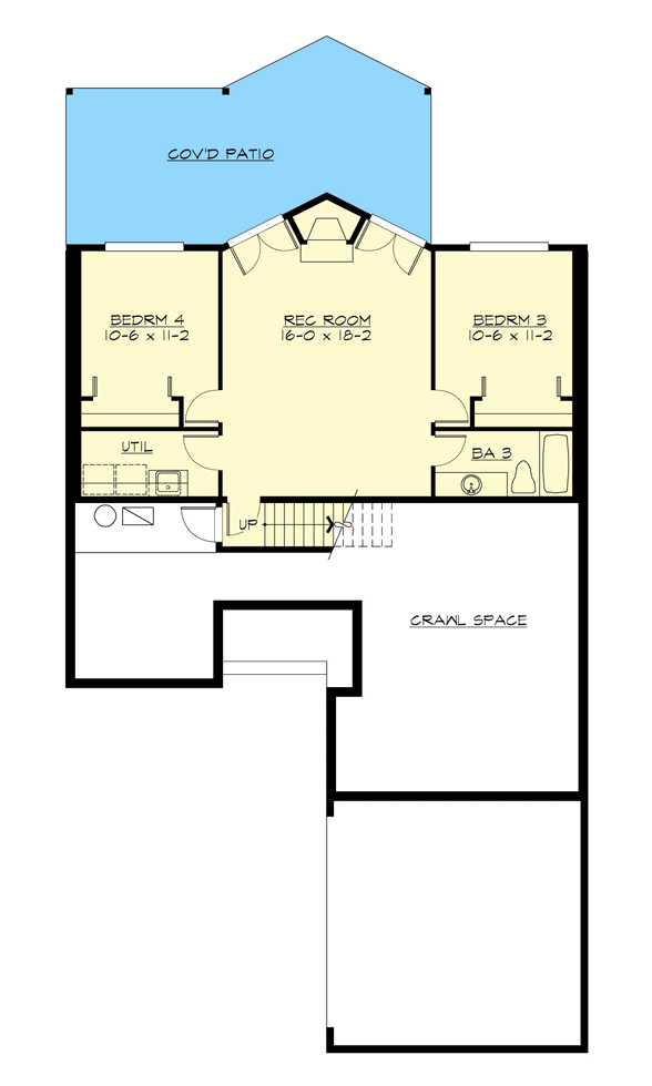 Plan 23391JD: Dramatic Views for Hillside Lot - Floor Plan - Basement - Contemporary, Mountain, Northwest