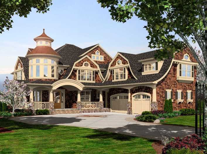 Plan 23395JD: Grand Shingle-style House Plan with Turreted Loft - Image #13 - Coastal, Craftsman, Shingle