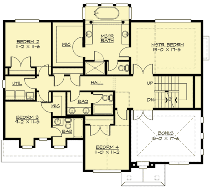 Plan 23406JD: Attractive Northwest Home Plan - Floor Plan - 2nd Floor - New American, Northwest, Traditional