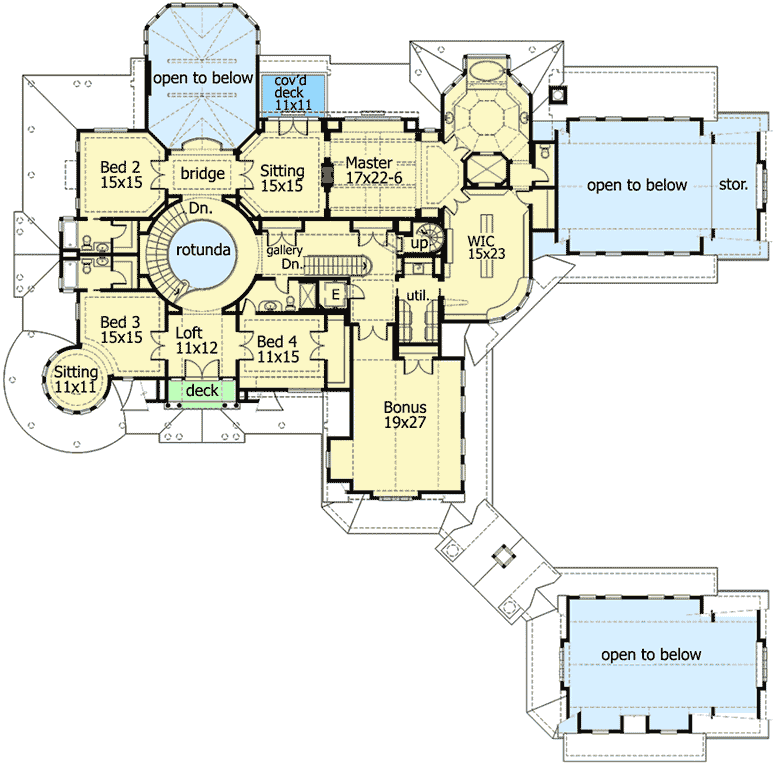 Plan 23412JD: Luxurious Shingle Style Home Plan - Floor Plan - 2nd Floor - Coastal, Craftsman, Shingle